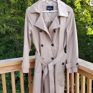 Hooded London Fog double breasted trench